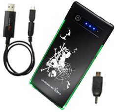 PES-6000L BAT SKULL + ACC-LEDCA-GR + 光るMicro-USB